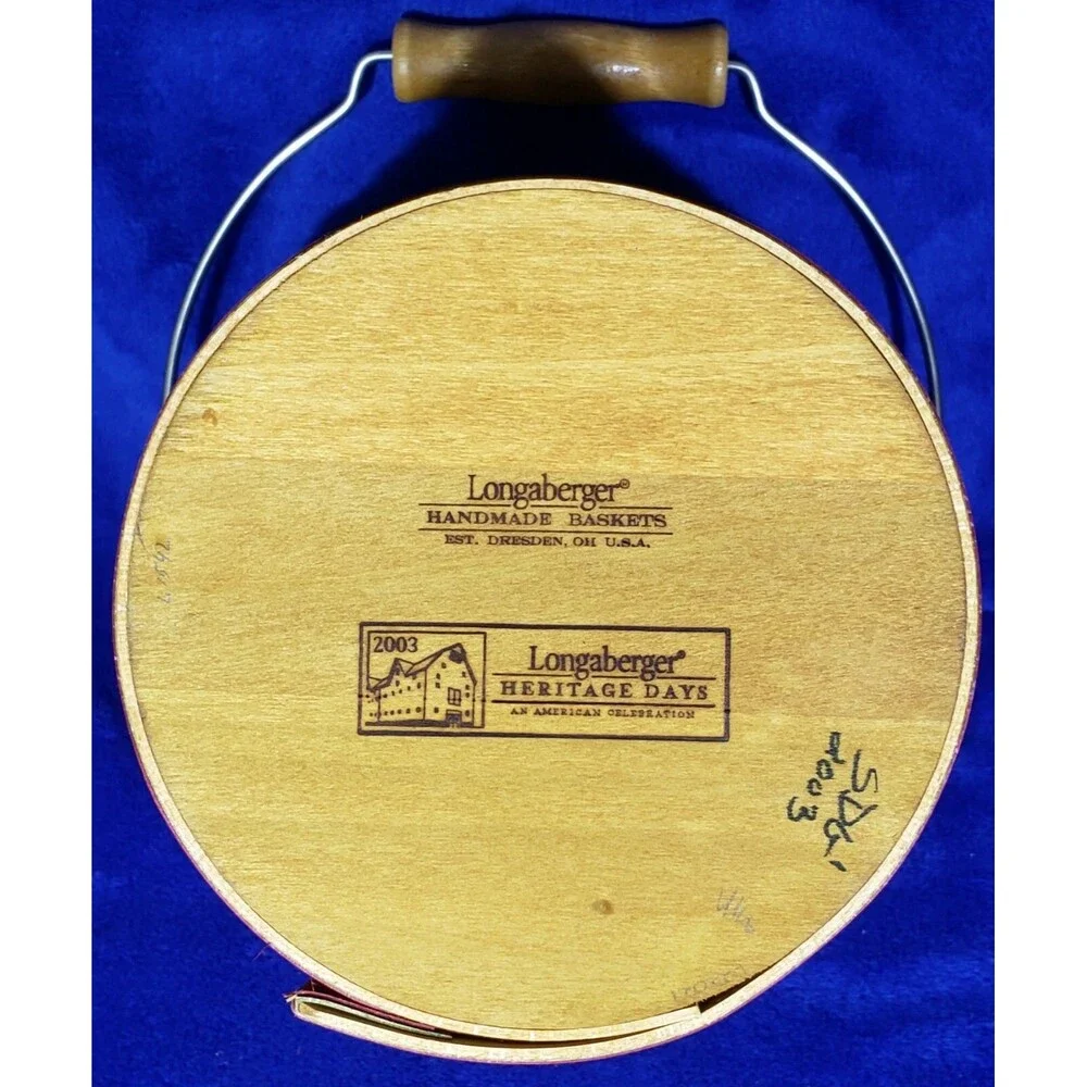 Longaberger 2003 Heritage Days Basket COMBO ~Metalware Acorn Candle~  #10601